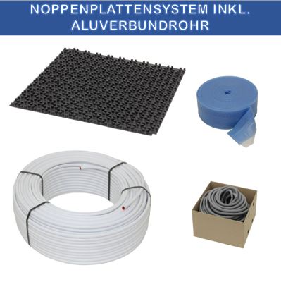 90qm Set Noppensystem 11mm 16x2 Alu-Verbundrohr