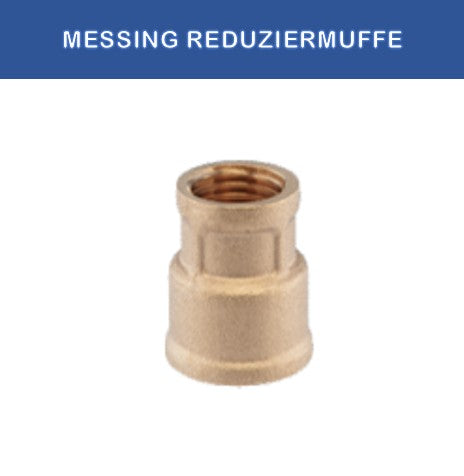 Messing Reduziermuffe 1" x 1/2" – Messing Fitting für Heizung & Sanitär | TEKE