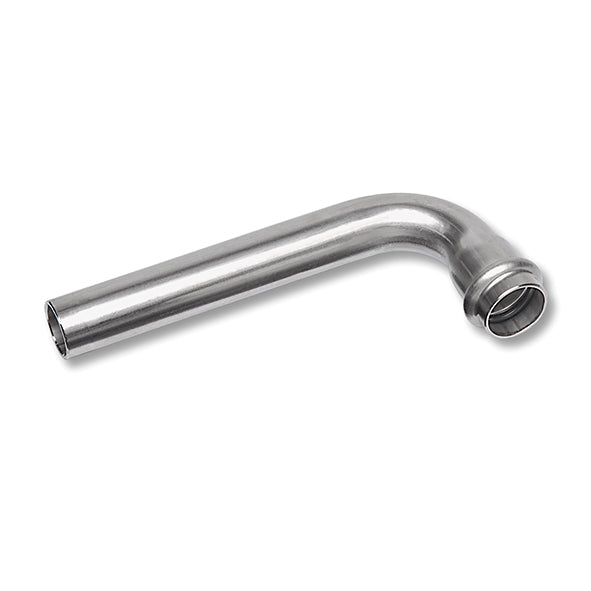 NiroSan Bogen 90°, lang, mit Pressanschluss und Einsteckende 35 mm