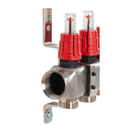 Edelstahl Heizkreisverteiler Fußbodenheizung 14 Heizkreise inkl Kugelhahnset gerade Anschluss