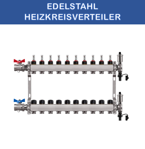 Distribuitor de circuit de încălzire din oțel inoxidabil încălzire prin pardoseală 10 circuite de încălzire inclusiv set de supape cu bilă conexiune dreaptă