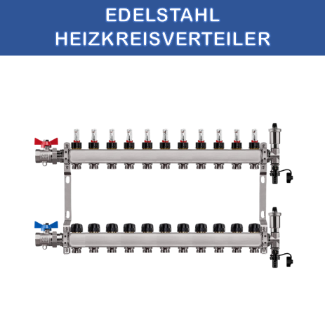 Distribuitor de circuit de încălzire din oțel inoxidabil încălzire prin pardoseală 11 circuite de încălzire inclusiv set de supape cu bilă conexiune dreaptă