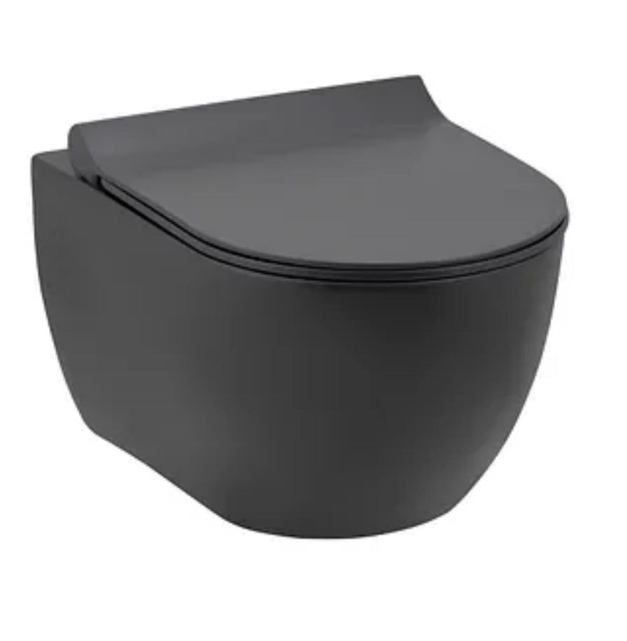 Hänge WC mit Taharet Bidet-Funktion Modell RONDO - MATT SCHWARZ