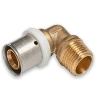 Pressfitting Übergangswinkel mit Außengewinde 16x2-1/2" TH + U Kontur DVGW