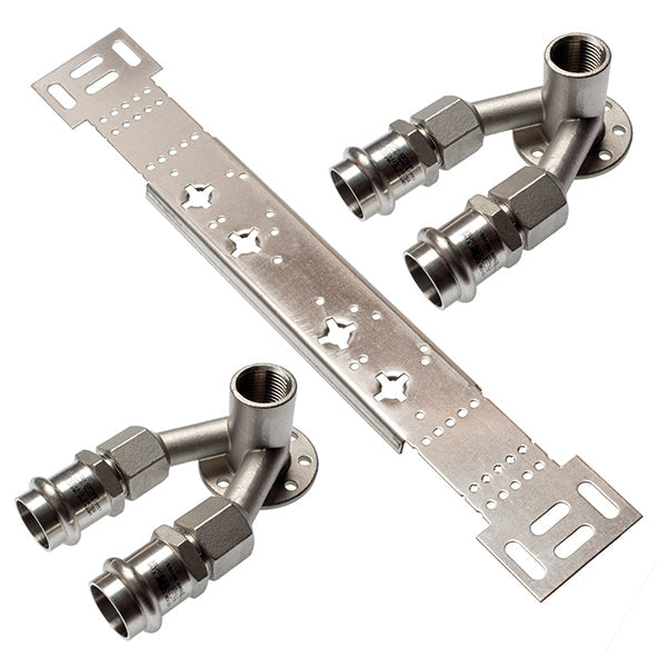 SANHA Edelstahl Montageset mit Doppelwandscheiben