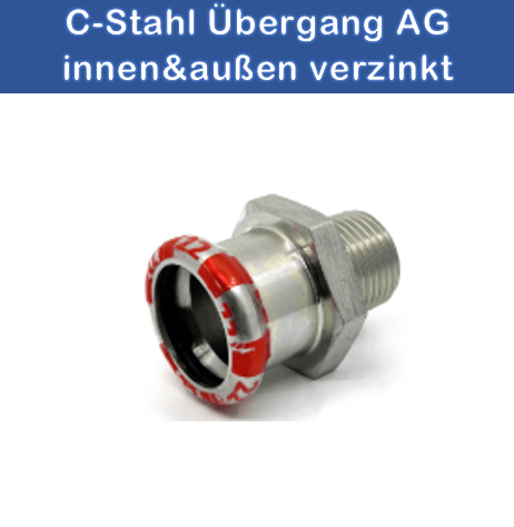 C-Stahl-Pressfittings Übergangsstück AG innen & außen verzinkt