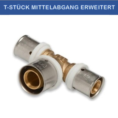 Pressfitting T-Stück Mittelabgang erweitert