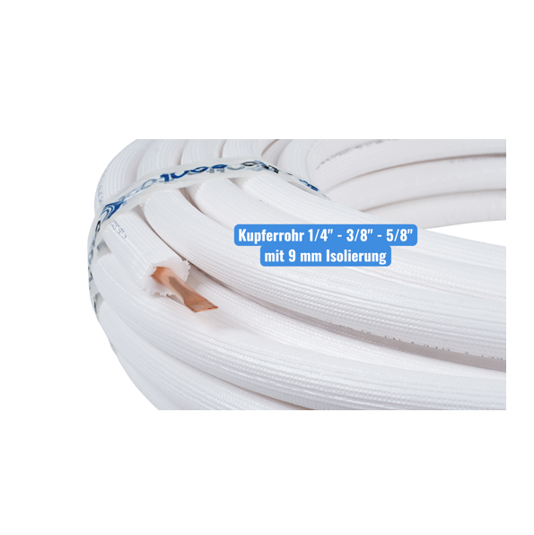 Klima und Kälterohre isoliert zöllig