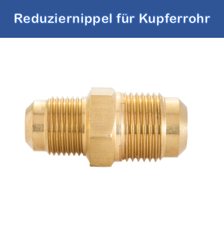 Reduziernippel für Kupferrohr 3/8” - 5/8”  – Messing Fitting für Heizung & Sanitär | TEKE