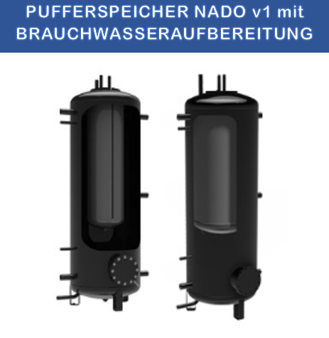 1000 Liter Pufferspeicher mit integriertem Speicher 140 Liter mit Isolierung-NADO 1000/140 v1