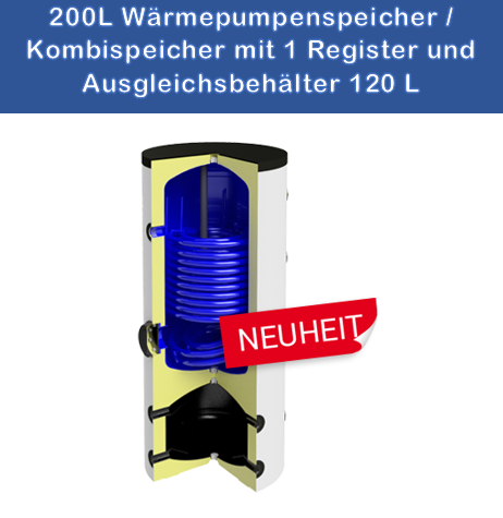 Kombispeicher 200/120 Liter für Wärmepumpen | Trinkwasser & Puffer