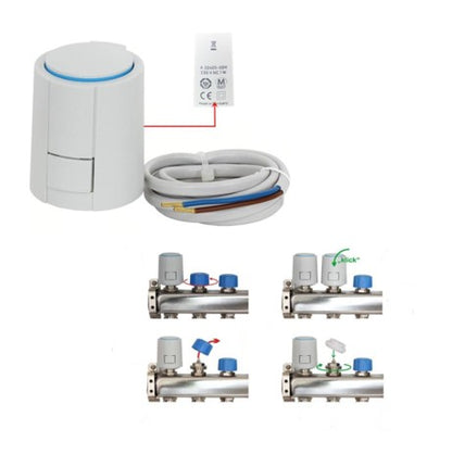 Încălzire în pardoseală Servomotor Möhlenhoff 230 V NC Alpha 5 reglare supapă VA80