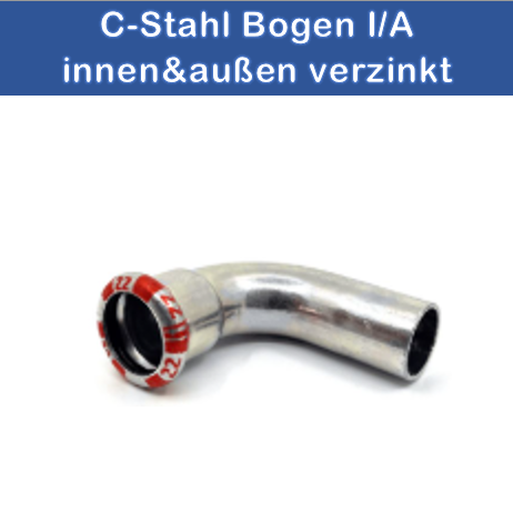 C-Stahl-Pressfittings Bogen 90° I/A-22mm