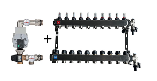 Paslanmaz çelik ısıtma devresi dağıtıcısı 12 ısıtma devresi