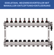 Stainless steel heating circuit manifold - 10-way - underfloor heating - 1-inch connection - with brackets
