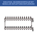 Stainless steel heating circuit manifold - 4-way - underfloor heating - 1-inch connection - with brackets