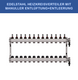 Stainless steel heating circuit manifold - 4-way - underfloor heating - 1-inch connection - with brackets