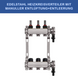 Stainless steel heating circuit manifold - 3 heating circuits - with drain valve and vent - 1 inch