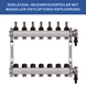 Stainless steel heating circuit manifold - 7-way - underfloor heating - 1-inch connection - with brackets