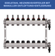 Stainless steel heating circuit manifold - 8-way - underfloor heating - 1-inch connection - with brackets