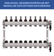 Stainless steel heating circuit manifold - 9-way - underfloor heating - 1-inch connection - with brackets