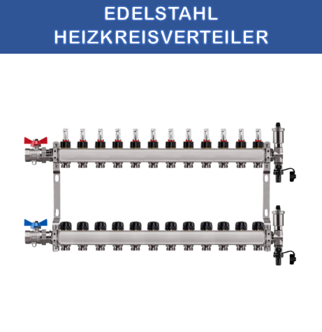 Distribuitor de circuit de încălzire din oțel inoxidabil încălzire prin pardoseală 12 circuite de încălzire inclusiv set de supape cu bilă conexiune dreaptă
