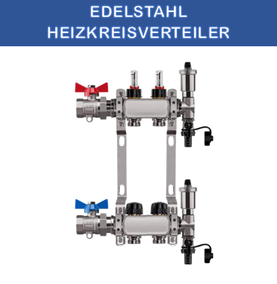 Distribuitor de circuit de încălzire din oțel inoxidabil încălzire prin pardoseală 2 circuite de încălzire, inclusiv robinet cu bilă, conexiune dreaptă
