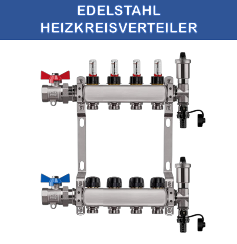 Distribuitor de circuit de încălzire din oțel inoxidabil încălzire prin pardoseală 4 circuite de încălzire, inclusiv robinet cu bilă, conexiune dreaptă