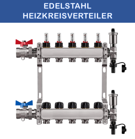 Distribuitor de circuit de încălzire din oțel inoxidabil încălzire prin pardoseală 5 circuite de încălzire, inclusiv robinet cu bilă, conexiune dreaptă