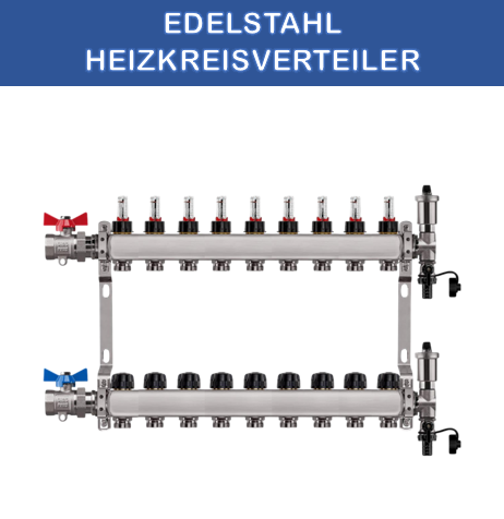Distribuitor de circuit de încălzire din oțel inoxidabil încălzire prin pardoseală 9 circuite de încălzire, inclusiv robinet cu bilă, conexiune dreaptă