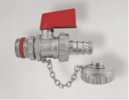 KFE Kugelhan 1/2" mit Kappe | Alugriff | Kette | selbstdichtend