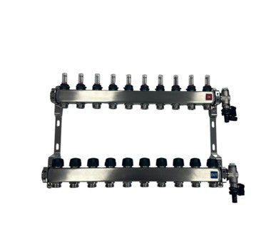 Paslanmaz çelik ısıtma devresi dağıtıcısı 10 ısıtma devresi