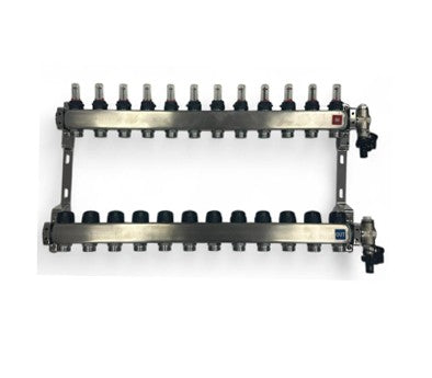 Paslanmaz çelik ısıtma devresi dağıtıcısı 12 ısıtma devresi