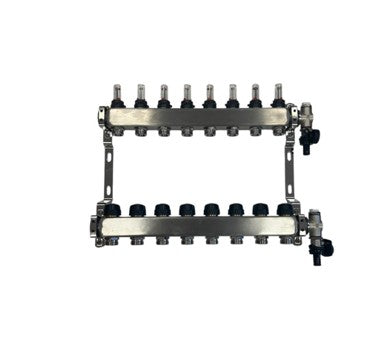 Paslanmaz çelik ısıtma devresi dağıtıcısı 8 ısıtma devresi