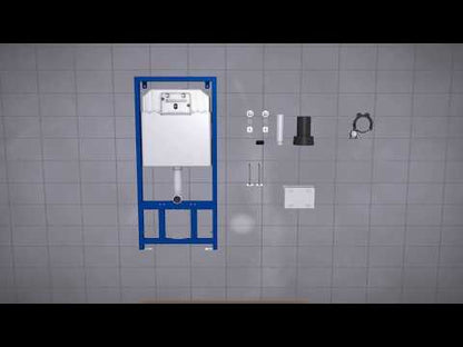 Visam Slim 80 Vorwandelement Trockenbau für Hänge WC Installation inklusive weißer Drückerplatte_3