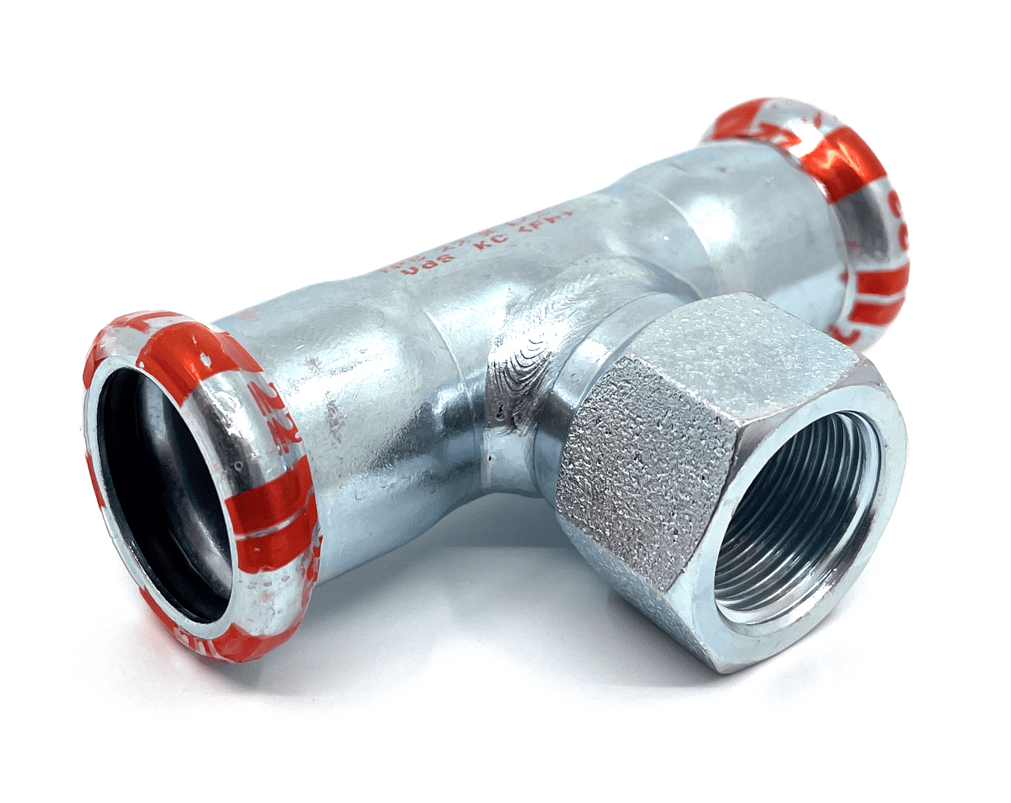 C-Stahl-Pressfittings T-Stück IG-76.1 x 3/4" x 76 mm