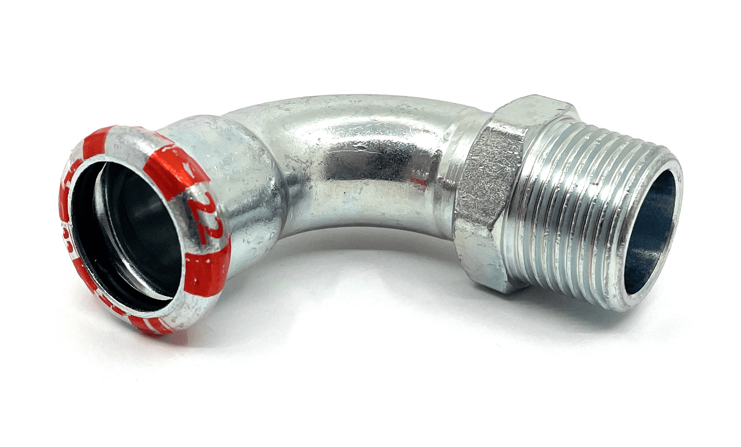 C-Stahl-Pressfittings Übergangswinkel 90° AG-15 x 1/2"